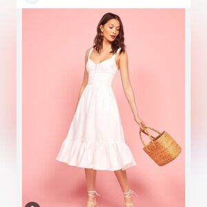 White Reformation midi dress.
